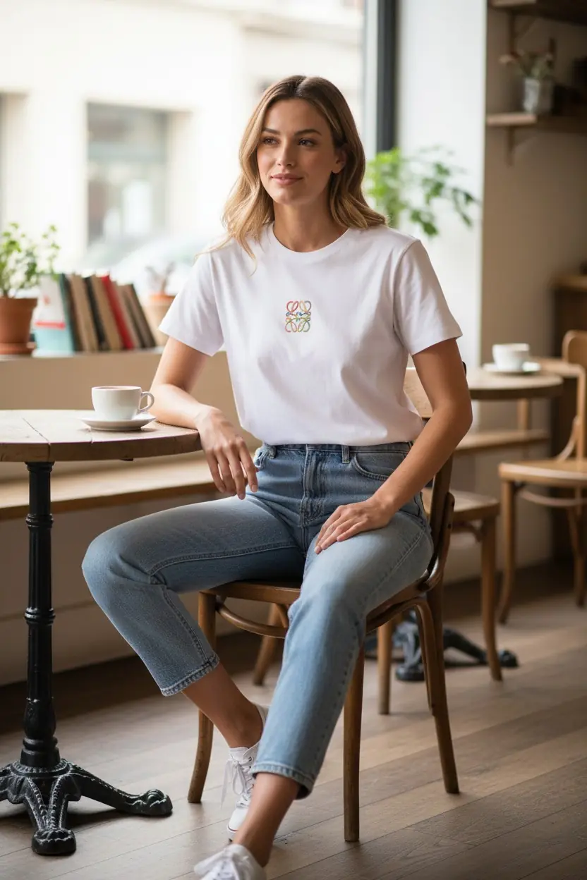 Ürün görseli: Marka Basic Beyaz Tshirt