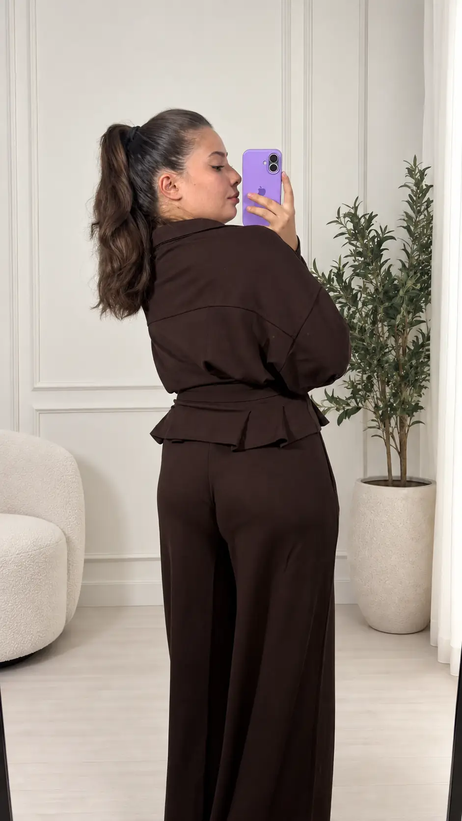Kemerli Ceket Pantolon Takım