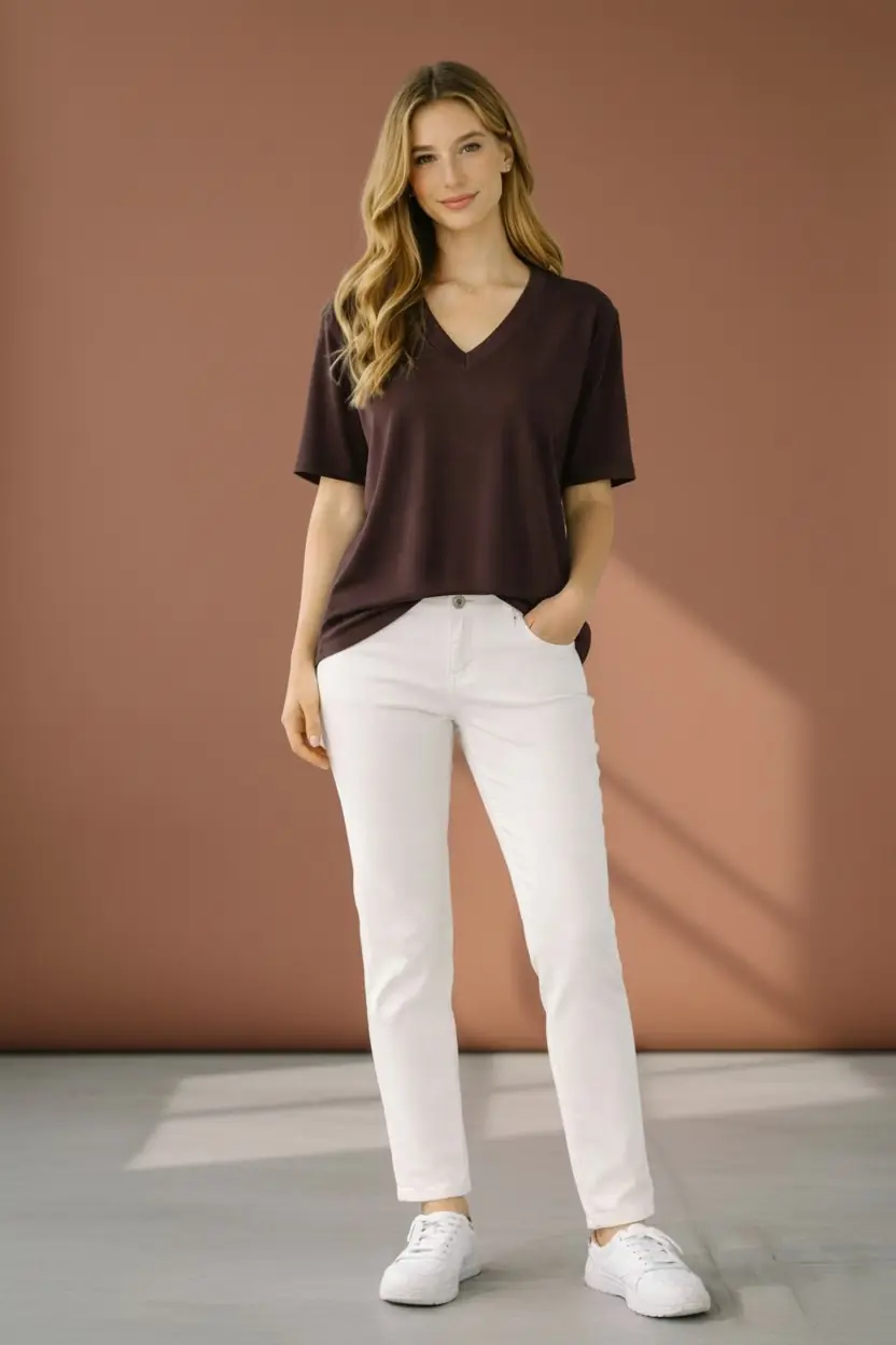 Ürün görseli: V Yaka Basic Tshirt
