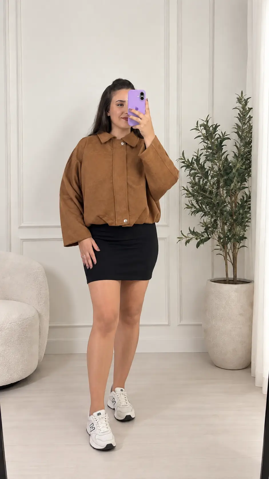 Kahve Süet Bomber Ceket